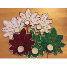 Crocheted Leaf Tea Light Holder - Medium